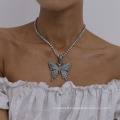Shangjie OEM Clicule chaîne Diamond Grand Collier Butterfly Femmes 18K Colliers en or